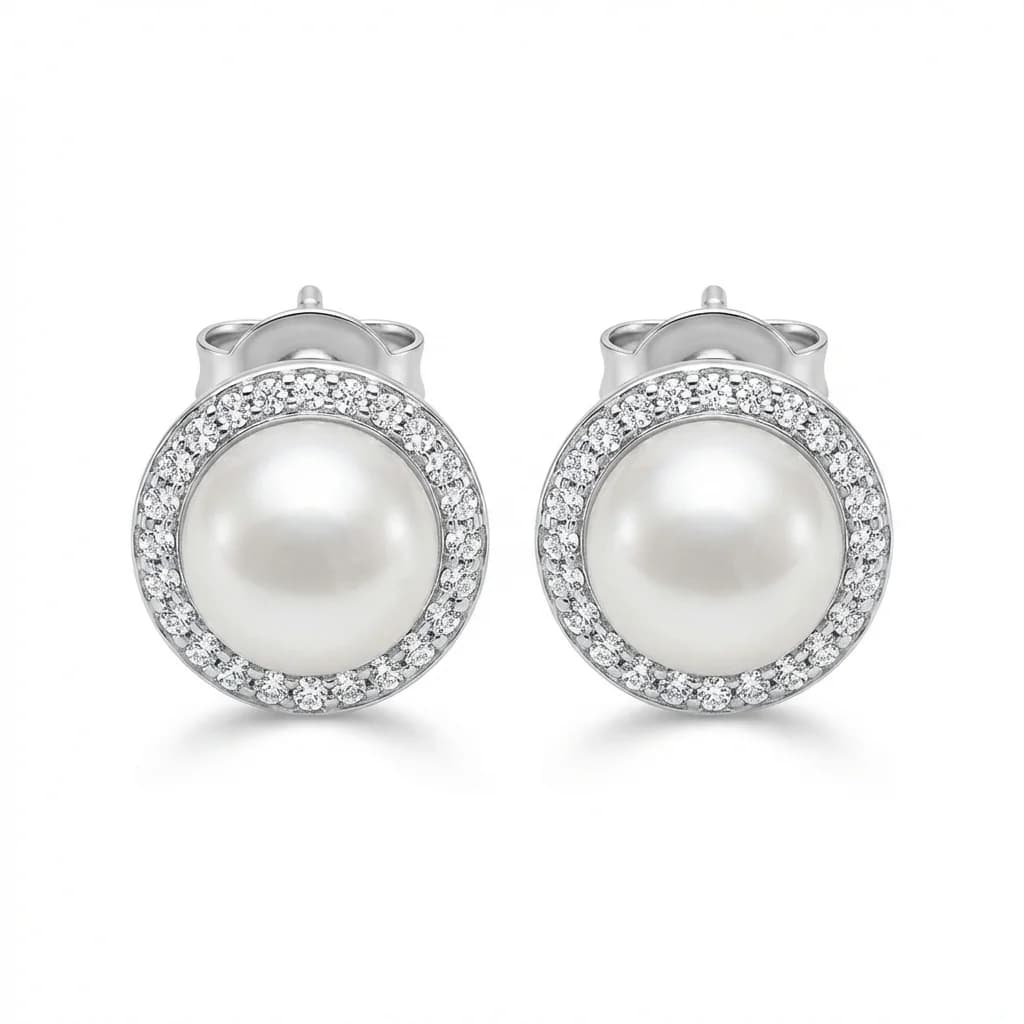 AI retouched earrings - clean professional product image