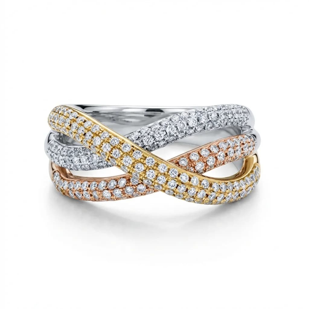 AI retouched gold ring - polished metal and clean background